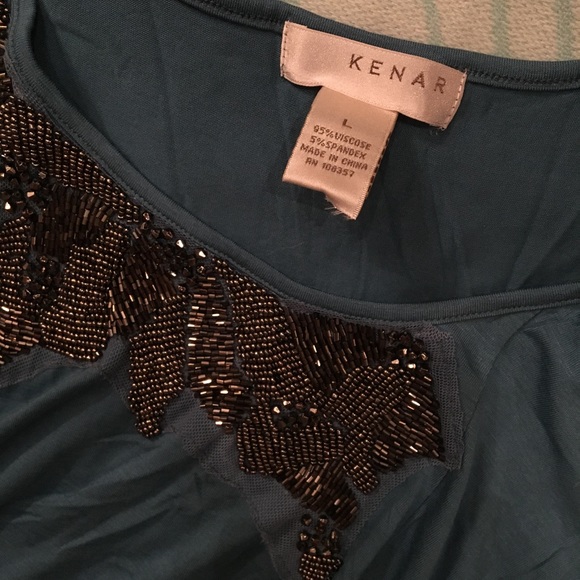 🔴 Kenar bead embellished racerback tank top asymmetrical hemline - Picture 6 of 6